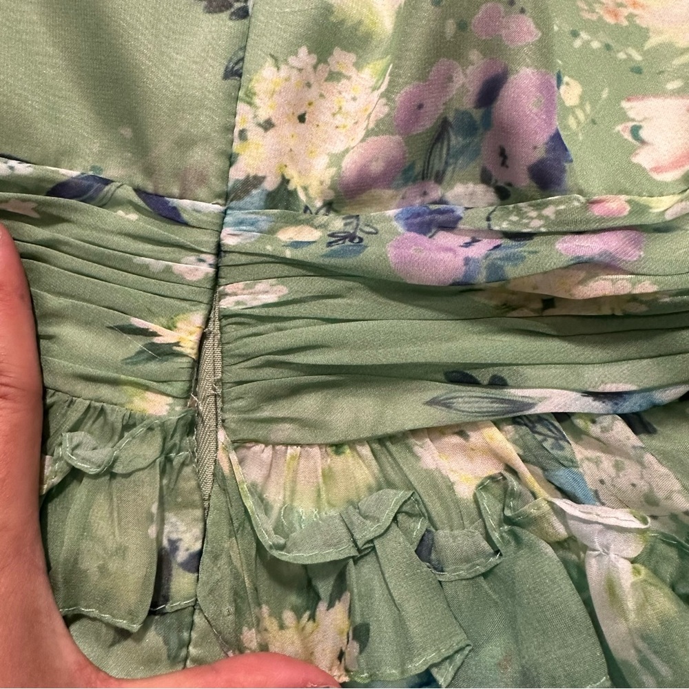 Mac Duggal Green Floral Maxi Dress - Picture 11 of 14